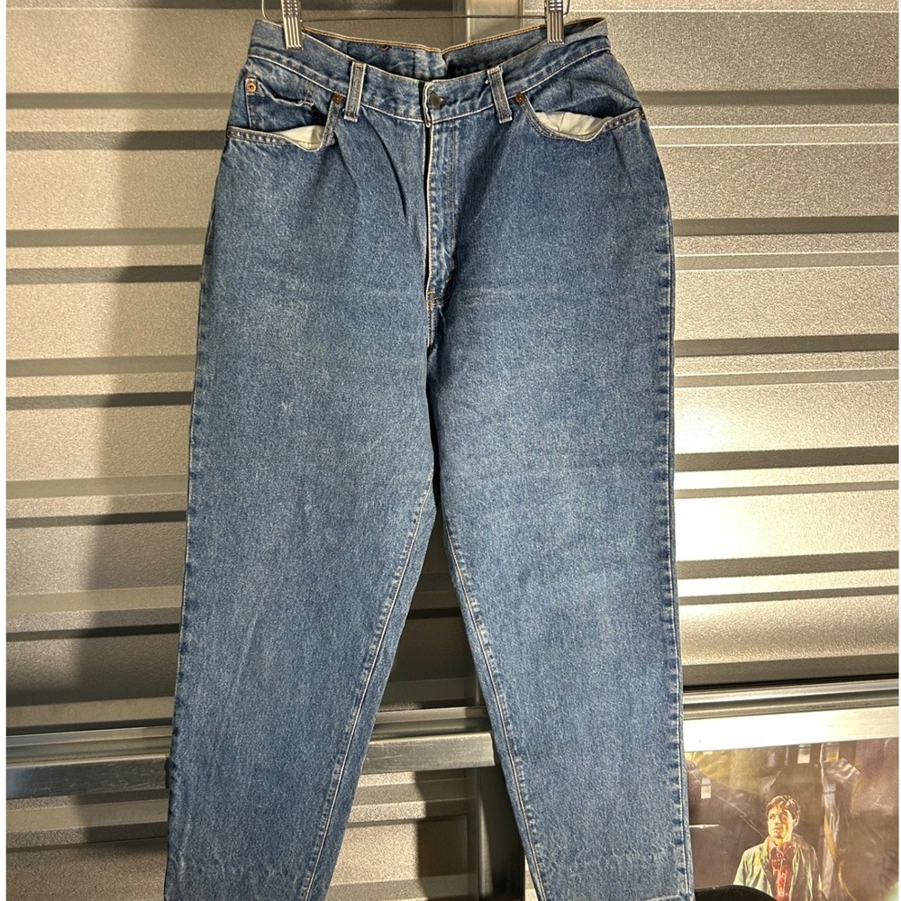 VINTAGE Levis 505 Jeans Womens 18 Blue Denim High Waisted Tapered Mom 90s USA